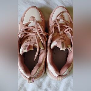 Fila Kids Pink and Cream Sneakers